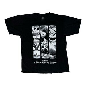 Vintage Disney The Nightmare Before Christmas T-Shirt Size Large Black Graphic